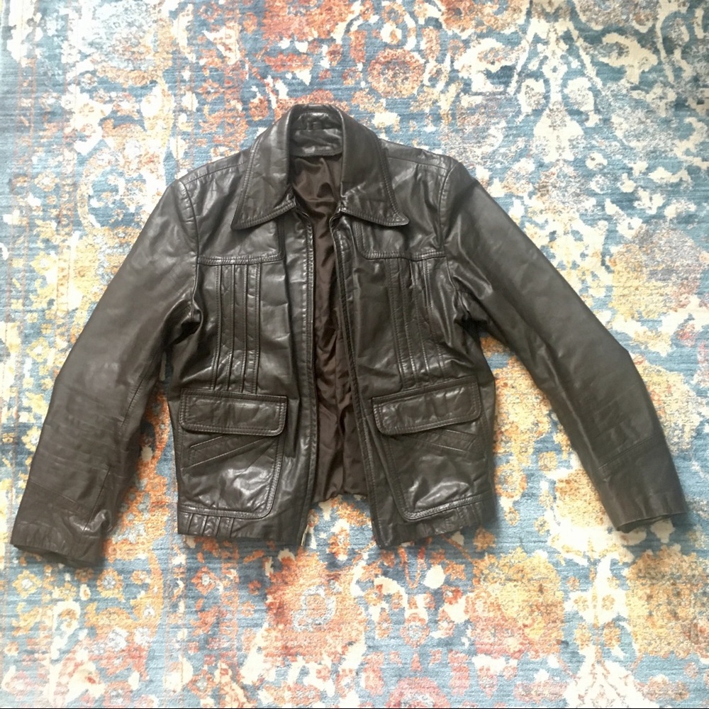 Dark Brown Genuine Leather Jacket